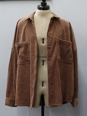 Clockhouse Corduroy Brown Oversized Fit Flannel
